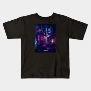 Tokyo Street Neon Synthwave Kids T-Shirt